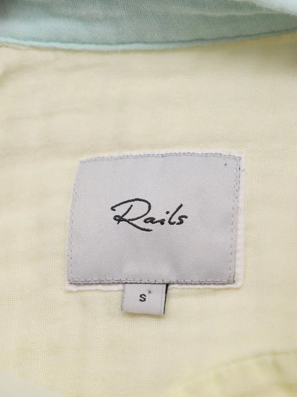RAILS Ellis Mint Cotton Gauze Colorblock Button Down Shirt Size S - Picture 5 of 6